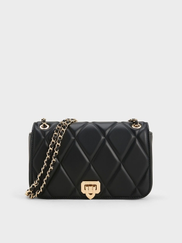 Arwen Diamond-Quilt Quilted Shoulder Bag