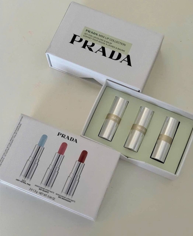 Son Set PRADA Mini Moisturizing Lip Balm - Bộ 3 Thỏi Giữ Ẩm Môi