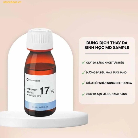 Dung Dịch Thay Da Sinh Học Hỗ Trợ Giảm Mụn Và Làm Sáng Da Md:Ceuticals Peel Azelaic 17% + Salicylic 20% 50ml
