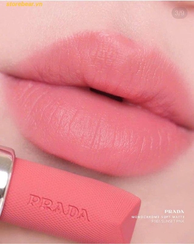 Son Lì Prada Monochrome Soft Matte Màu P161 Sunset Pink Hồng San Hô