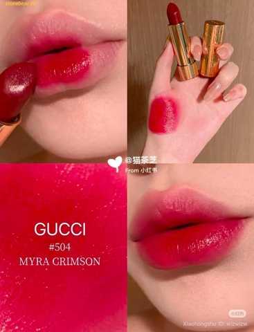 Son Gucci Rouge À Lèvres Satin 504 Myra Crimson Đỏ Ruby