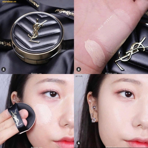 Phấn Nước Cushion YSL Le Cushion Encre de Peau Luminous Matte - Vỏ Da Đen Tone 20