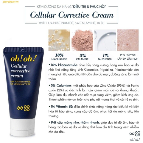Kem Dưỡng Phục Hồi Da Tổn Thương Đa Năng Oh! Oh! Cellular Corrective Cream 30ml