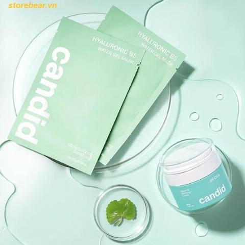 Mặt nạ cấp ẩm, phục hồi da Candid Hyaluronic B5 Water Gel Mask lẻ 1 miếng