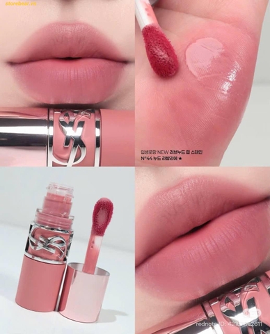 Son Kem YSL Lovenude Lip Stain 44 Nude Lavallière Hồng baby