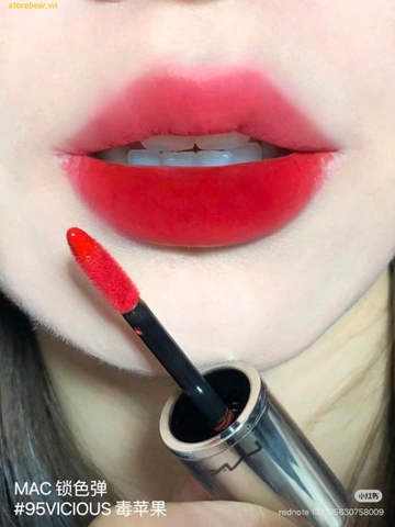 Son Kem MAC Locked Kiss Ink - Màu 95 Vicious Silky Rose Đỏ Cam