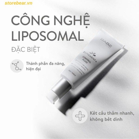 Kem dưỡng sáng da, mờ thâm nám Babe Depigment+ Control Fluid Cream 40ml