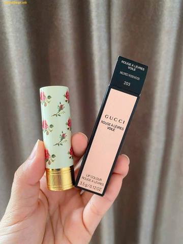Son Gucci Rouge À Lèvres Voile Lipstick 203 Mildred Rosewood - Hồng Đỏ Đất