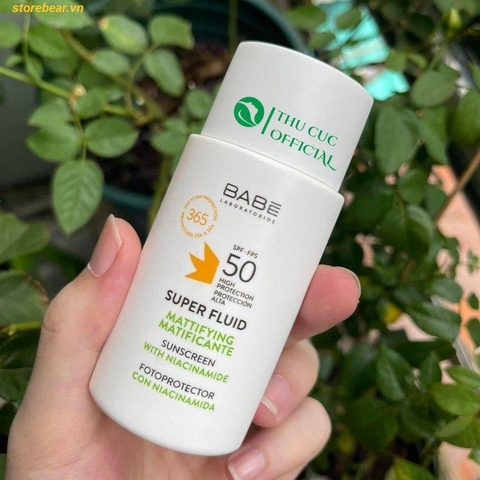 Kem chống nắng cho da dầu mụn Babe Super Fluid Mattifying Sunscreen SPF 50 (50ml)