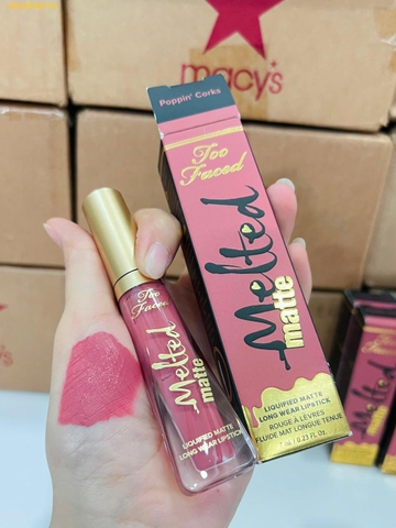 Son Kem Too Faced Melted Matte Liquified Long Wear Lipstick Poppin' Corks - Fullbox