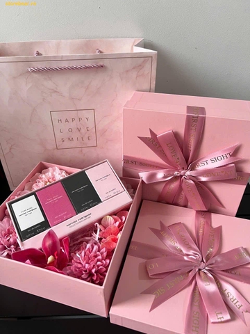 Set Nước hoa Narciso Rodriguez Mini 4 chai - Set nước hoa hộp quà hoa túi giấy thiệp