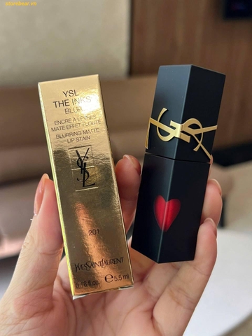 Son Kem YSL The Inks Blur 201 Red Invitation - Đỏ đào