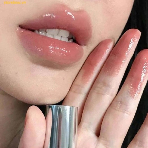 Son YSL Rouge Volupte Candy Glaze Lip Gloss Stick 15 Showcasing Nude Màu Cam Nude Đất