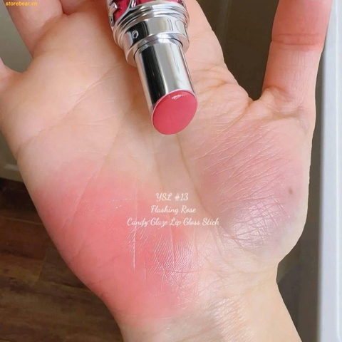 Son Dưỡng YSL Candy Glaze Lip Gloss Stick 13 Flashing Rose Màu Hồng Đào