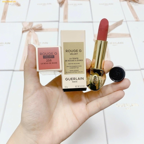 Son Guerlain Rouge G Velvet 258 Le Bois De Rose Màu Đỏ Hồng Đất