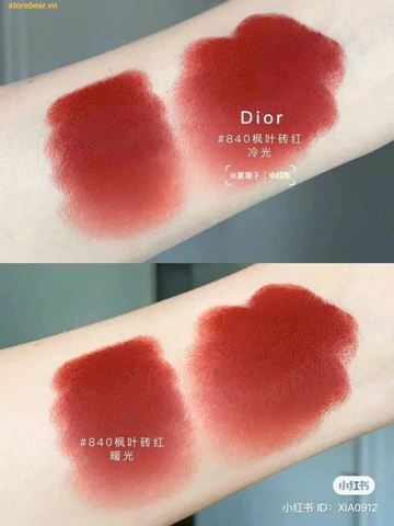 Son Dior Velvet 840 Rayonnate – Đỏ Gạch Mini Unbox