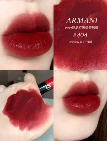Son Kem Giorgio Armani Lip Power Longwear Vivid Color 404 - Màu Đỏ Rượu