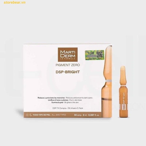 Ampoule Dưỡng Sáng Đều Màu Da, Giảm Đốm Sắc Tố - MartiDerm Pigment Zero DSP Bright hộp 5 ống