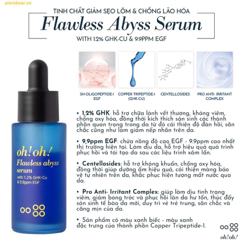 Tinh Chất Hỗ Trợ Làm Giảm Sẹo Lõm Oh!Oh Flawless Abyss Serum 15g