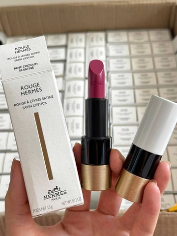 Son Hermes 50 Rose Zinzolin Satin - Màu Hồng Tím