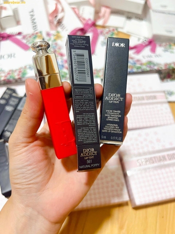 Son Dior Addict Lip Tattoo 561 Natural Poppy - Màu Đỏ Cam Fullbox