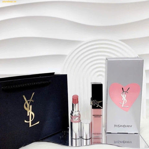 Set Son YSL The Holiday Look 2-Piece Gift Set Son dưỡng + Phấn má hồng