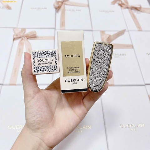 Vỏ Son Guerlain Rouge G Lips Case Le Strasse Đính Đá Viền Vàng
