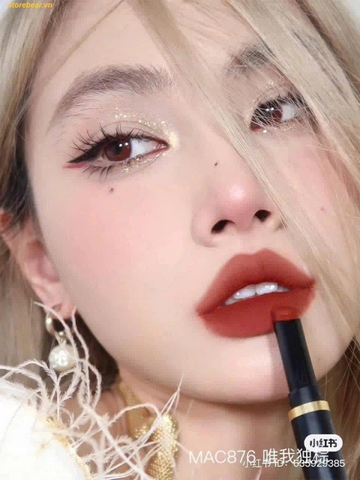 Son Mac Powder Kiss Velvet Blur Slim 876 Nice Spice