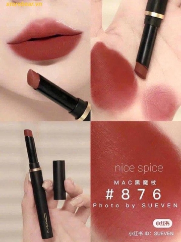 Son Mac Powder Kiss Velvet Blur Slim 876 Nice Spice