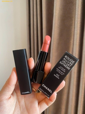 Son Chanel Rouge Allure Velvet Extreme 102 Modern Màu Hồng Cam