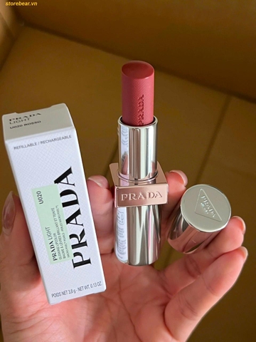 Son PRADA LIGHT Monochrome Lipcolor Balm (Refillable) U020 Rosso Đỏ Hồng