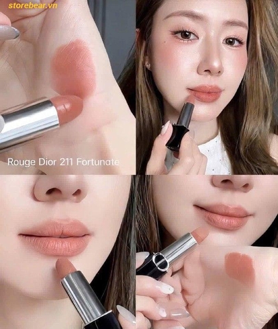 Son DIOR Rouge Dior 211 Fortunate - Lucky Clover Limited Màu Cam Nude