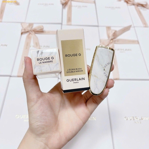 Vỏ Son Guerlain Rouge G Lipstick Case Le Marbre Màu Trắng Vàng