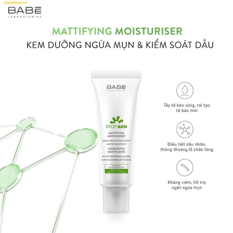 Kem Dưỡng Babe Stop AKN Mattifying Moisturiser 50ml