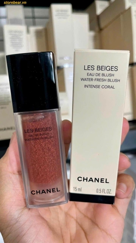 Má Hồng Dạng Kem Chanel Les Beiges Water-Fresh Blush Tone Intense Coral 15ml - Fullbox