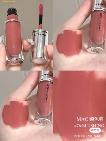 Son Kem MAC Locked Kiss Ink 76 Blushing - Màu Hồng Khô