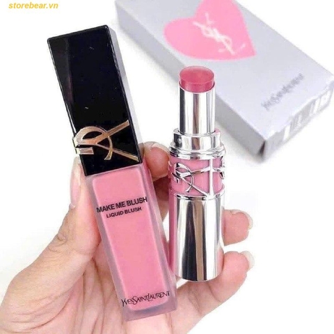 Set Son YSL The Holiday Look 2-Piece Gift Set Son dưỡng + Phấn má hồng