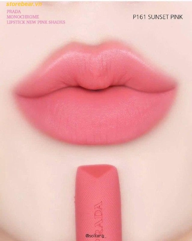 Son Lì Prada Monochrome Soft Matte Màu P161 Sunset Pink Hồng San Hô