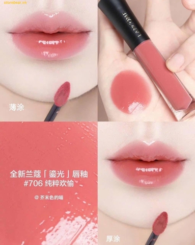 Son Kem Lancôme Rouge Glaze Tintation 706 Màu Hồng Đất