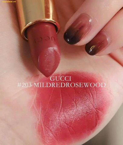 Son Gucci Rouge à Lèvres Satin Lipstick 203 Mildred Rosewood