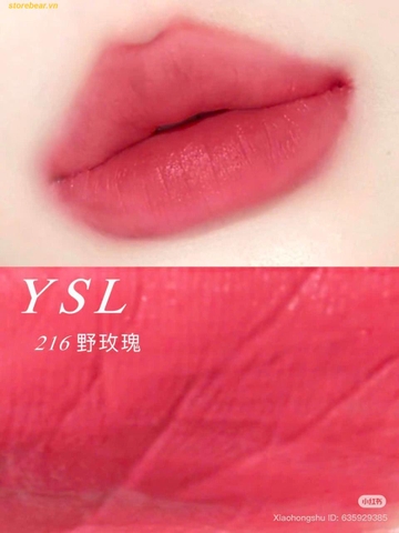Son Kem YSL Rouge Pur Couture The Slim Velvet Radical – Màu 216 Wild Rosewood Hồng Đất