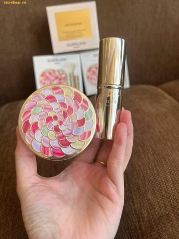 Phấn Phủ Ngọc Trai Guerlain Meteorites Duo 02 Cool Rose Kèm Cọ