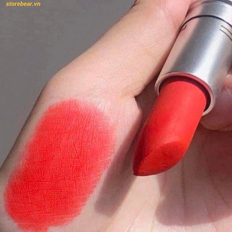 Son MAC Powder Kiss màu 303 Style Shocked Đỏ Cam