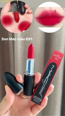 Son MAC Ximal Silky Matte Lipstick 691 Ruby Woo Màu Đỏ Ruby