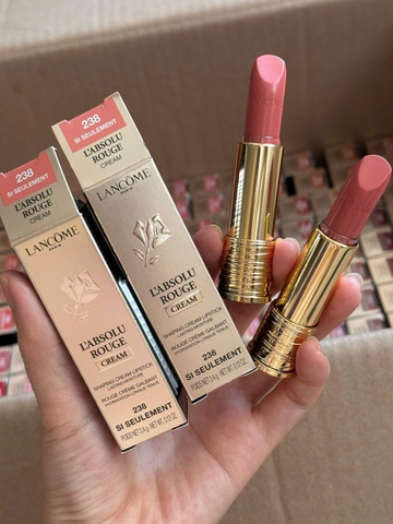 SON LANCOME L’ABSOLU ROUGE CREAM 238 Si Seulement - Son Hồng Đào Dưỡng Ẩm
