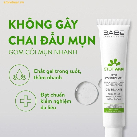 Gel đặc trị mụn Babe Stop AKN Spot Control Gel 8ml