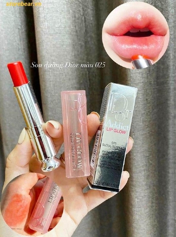 Son Dưỡng Dior Addict Lip Glow Màu 025 Seoul Scarlet - Đỏ Cam Fullbox