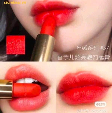 Son Chanel Allure Velvet 57 Rouge Feu Màu Đỏ Cam