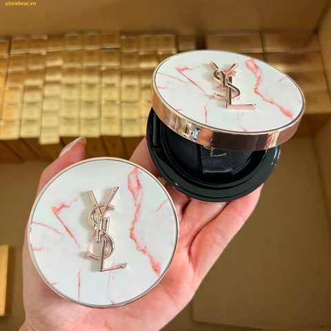 Phấn Nước Cushion YSL Limited Touche Écla Glow-Pact Cushion High Cover Mesh Foundation Collection vân đá limited
