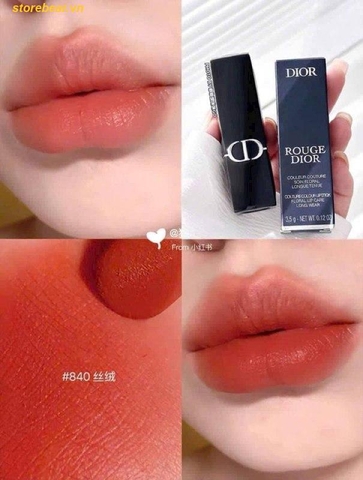 Son Dior Velvet 840 Rayonnate – Đỏ Gạch Mini Unbox